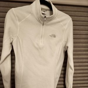 The Northface Women's Lightweight Fleece Pullover size Medium White Quarter Zip